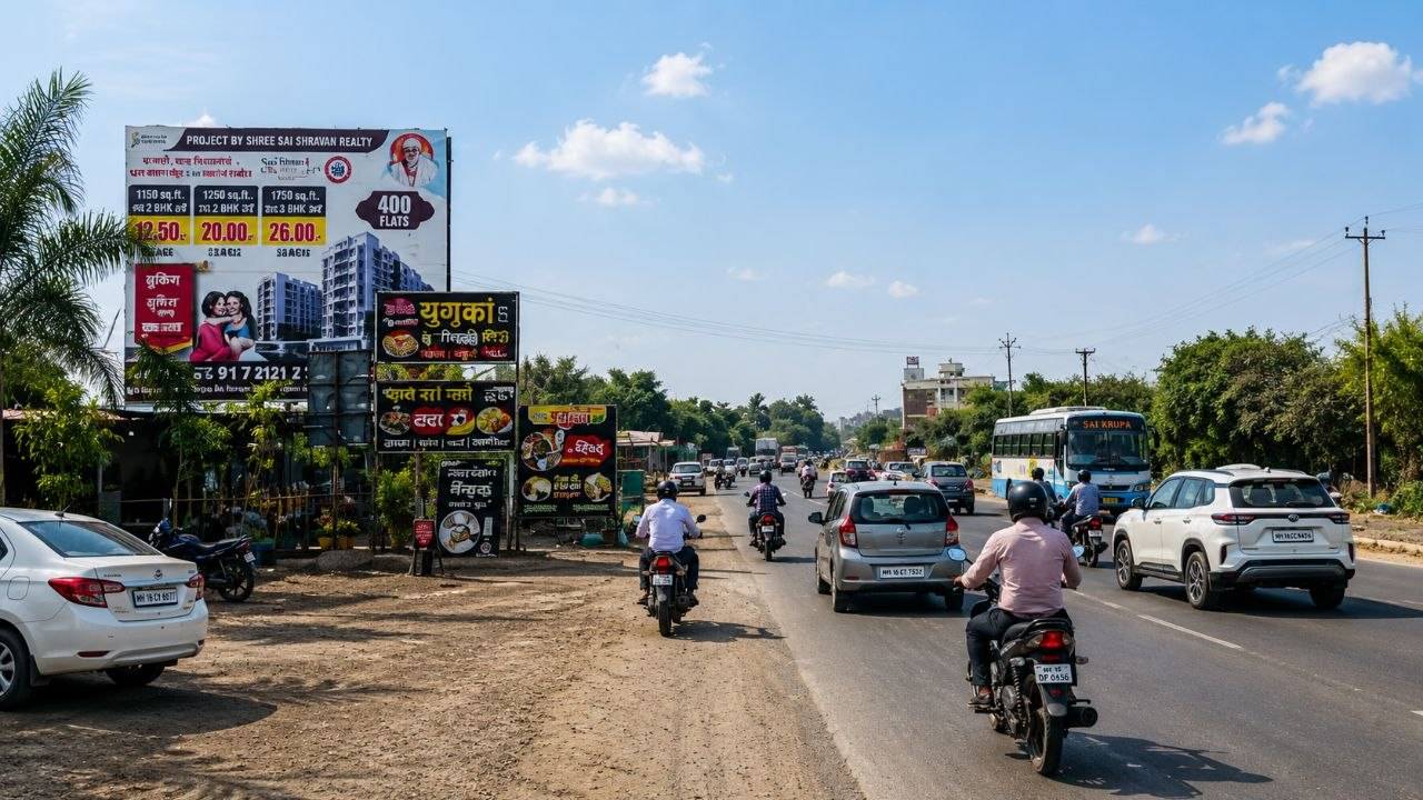 9) Premium Billboard site - Near Sai Palkhi Niwara incoming